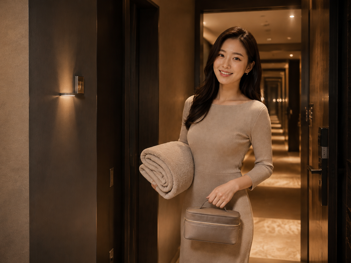 서울 신림 방문 홈케어 일정을 준비하는 젊은 성인 한국 여성 관리사
